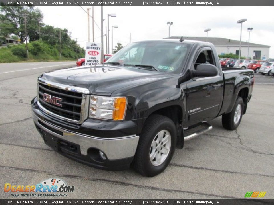 2009 GMC Sierra 1500 SLE Regular Cab 4x4 Carbon Black Metallic / Ebony Photo #7