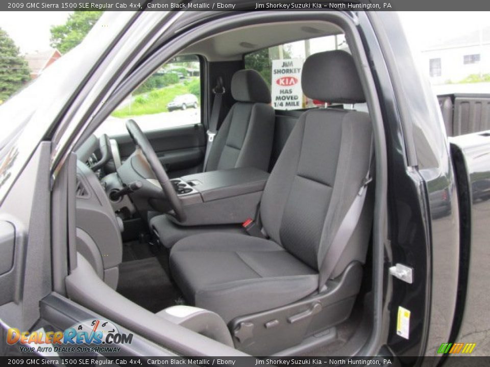 Ebony Interior - 2009 GMC Sierra 1500 SLE Regular Cab 4x4 Photo #8