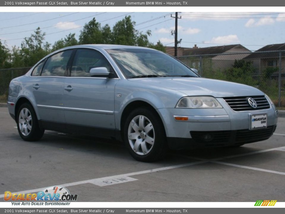 2001 Volkswagen Passat GLX Sedan Blue Silver Metallic / Gray Photo #3