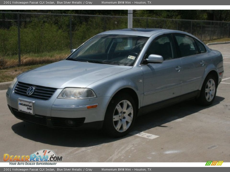 2001 Volkswagen Passat GLX Sedan Blue Silver Metallic / Gray Photo #12