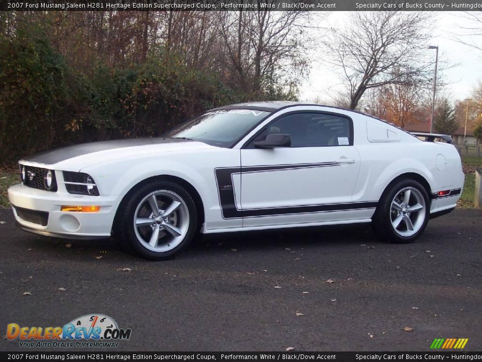 2007 Ford Mustang Saleen H281 Heritage Edition Supercharged Coupe Performance White / Black/Dove Accent Photo #4