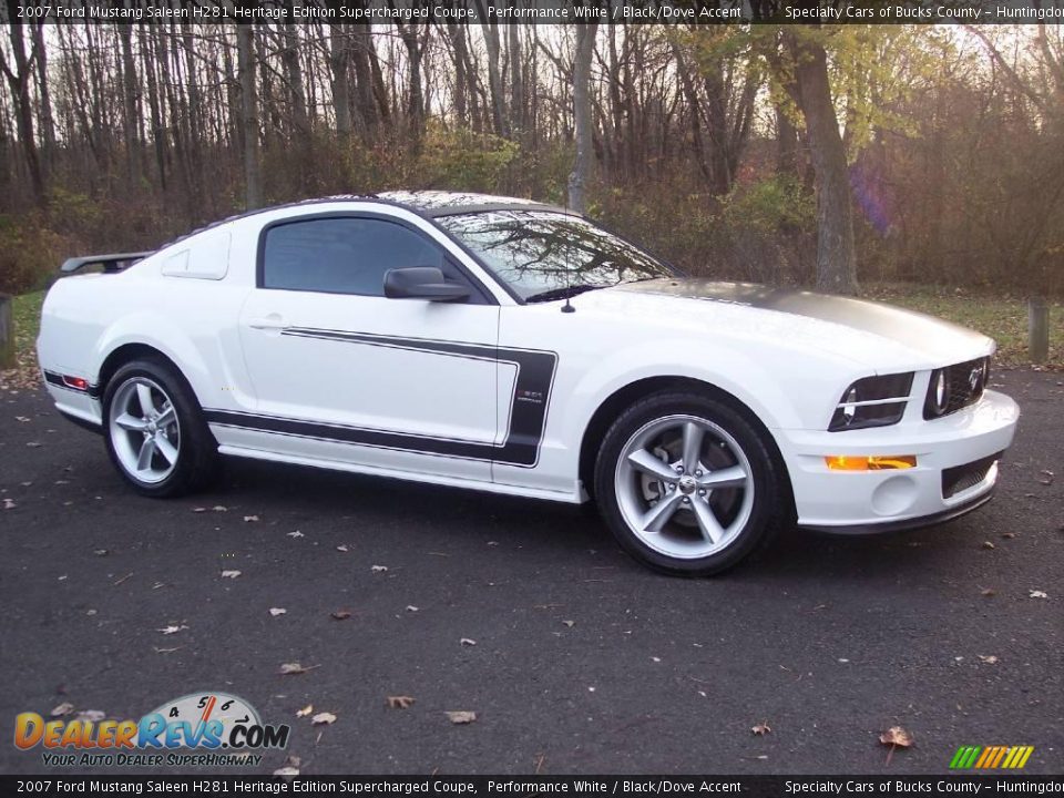 2007 Ford Mustang Saleen H281 Heritage Edition Supercharged Coupe Performance White / Black/Dove Accent Photo #12
