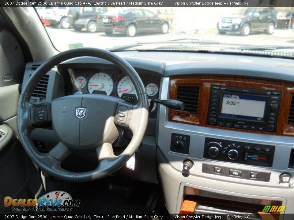 2007 Dodge Ram 2500 Laramie Quad Cab 4x4 Electric Blue Pearl / Medium Slate Gray Photo #4