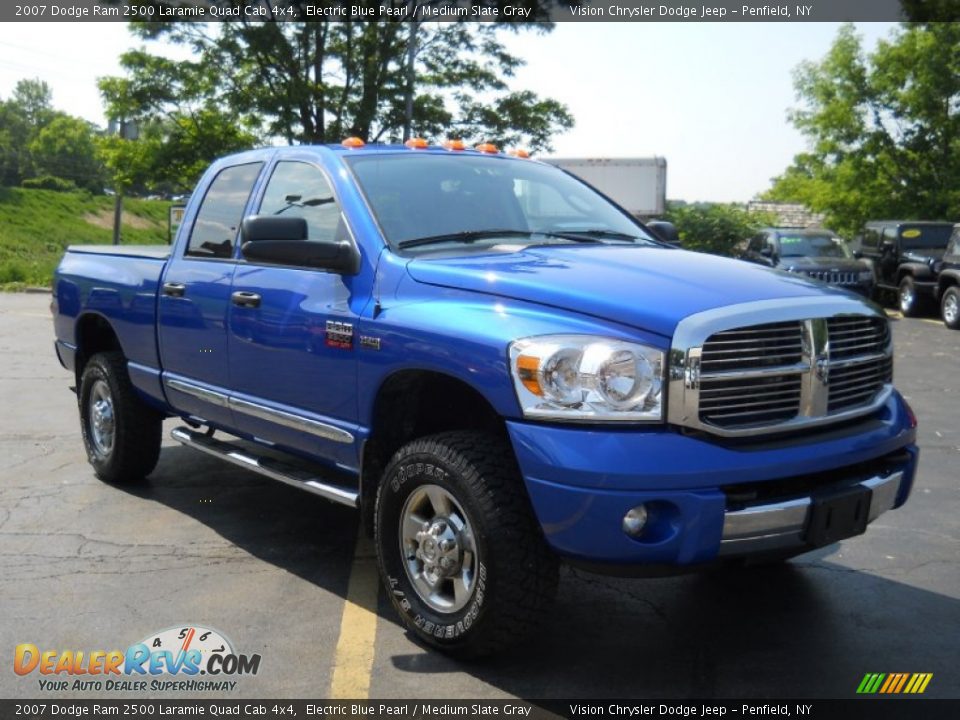 2007 Dodge Ram 2500 Laramie Quad Cab 4x4 Electric Blue Pearl / Medium Slate Gray Photo #14