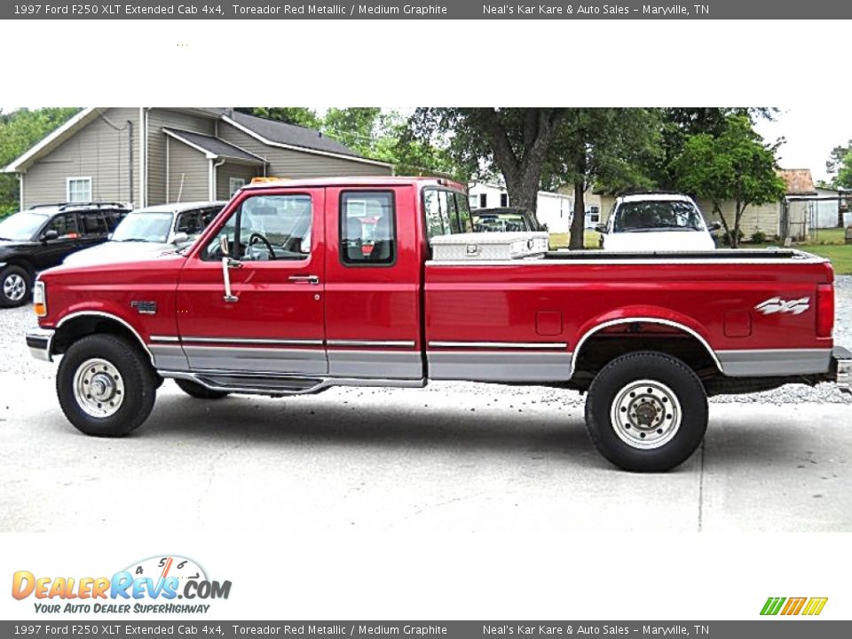 1997 Ford F250 XLT Extended Cab 4x4 Toreador Red Metallic / Medium Graphite Photo #1