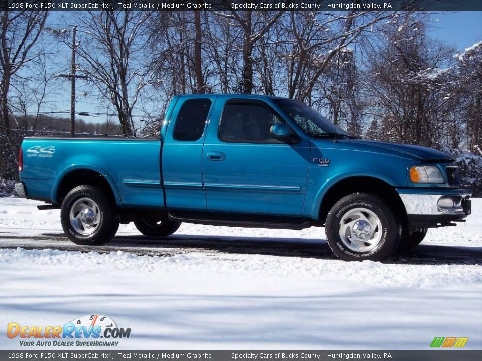 1998 Ford F150 XLT SuperCab 4x4 Teal Metallic / Medium Graphite Photo #2