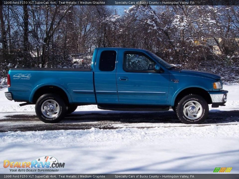 1998 Ford F150 XLT SuperCab 4x4 Teal Metallic / Medium Graphite Photo #4