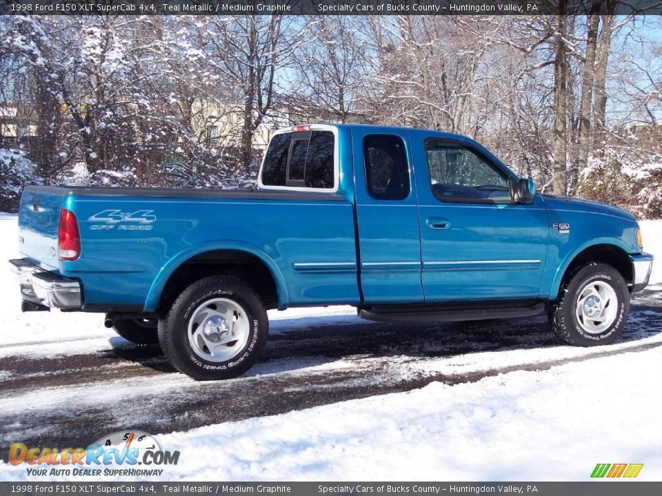 1998 Ford F150 XLT SuperCab 4x4 Teal Metallic / Medium Graphite Photo #6