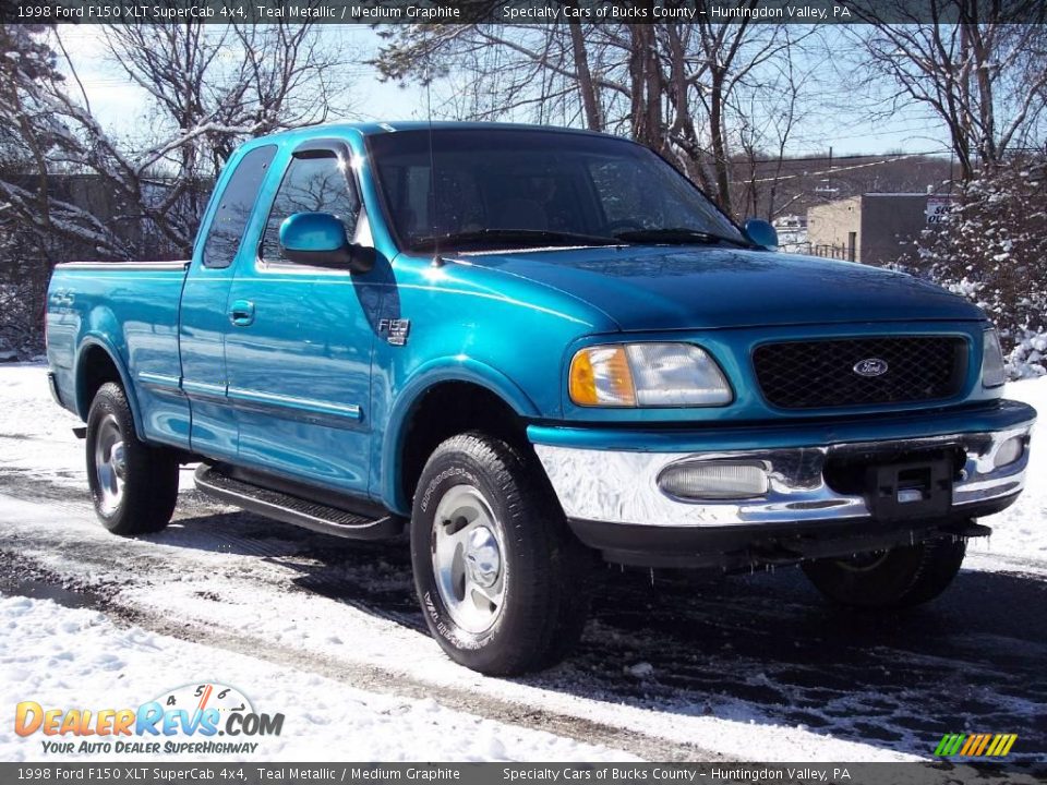 1998 Ford F150 XLT SuperCab 4x4 Teal Metallic / Medium Graphite Photo #12