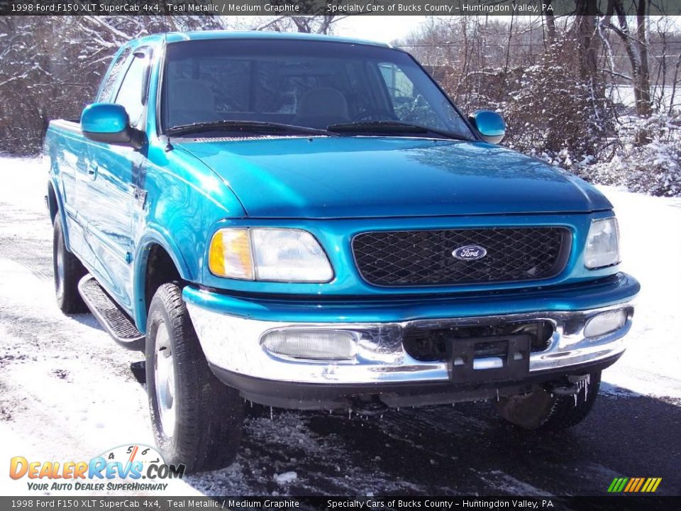 1998 Ford F150 XLT SuperCab 4x4 Teal Metallic / Medium Graphite Photo #13