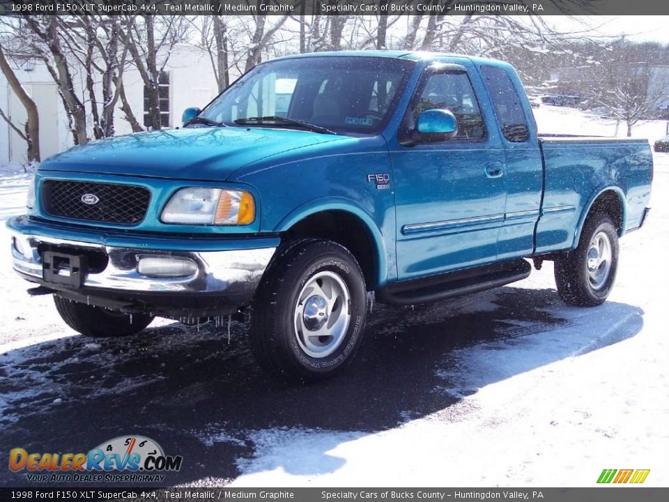 1998 Ford F150 XLT SuperCab 4x4 Teal Metallic / Medium Graphite Photo #16