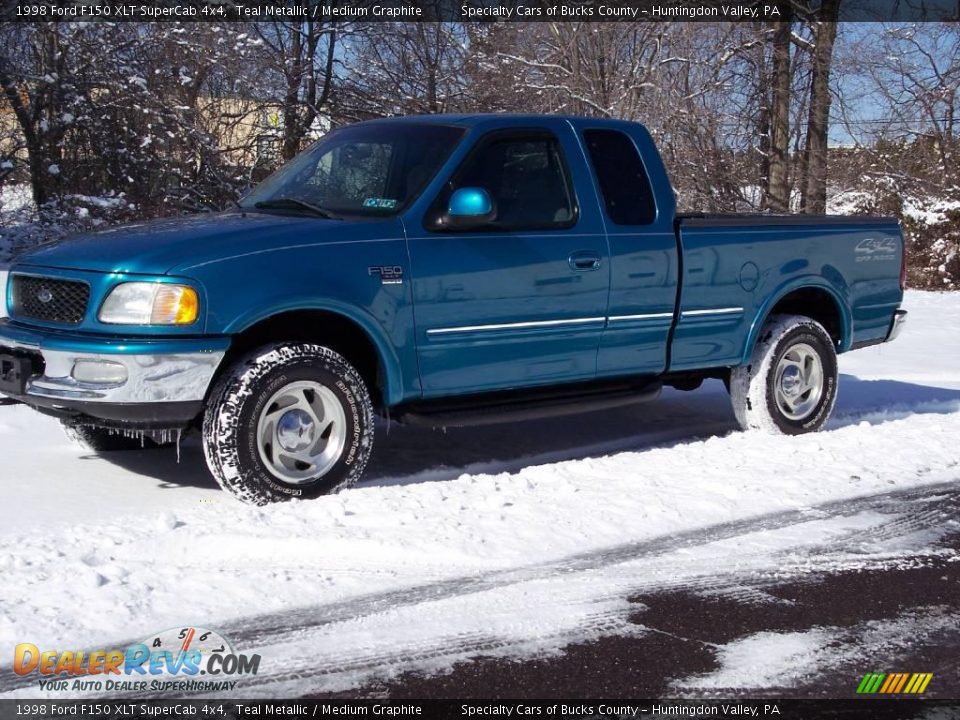 1998 Ford F150 XLT SuperCab 4x4 Teal Metallic / Medium Graphite Photo #17