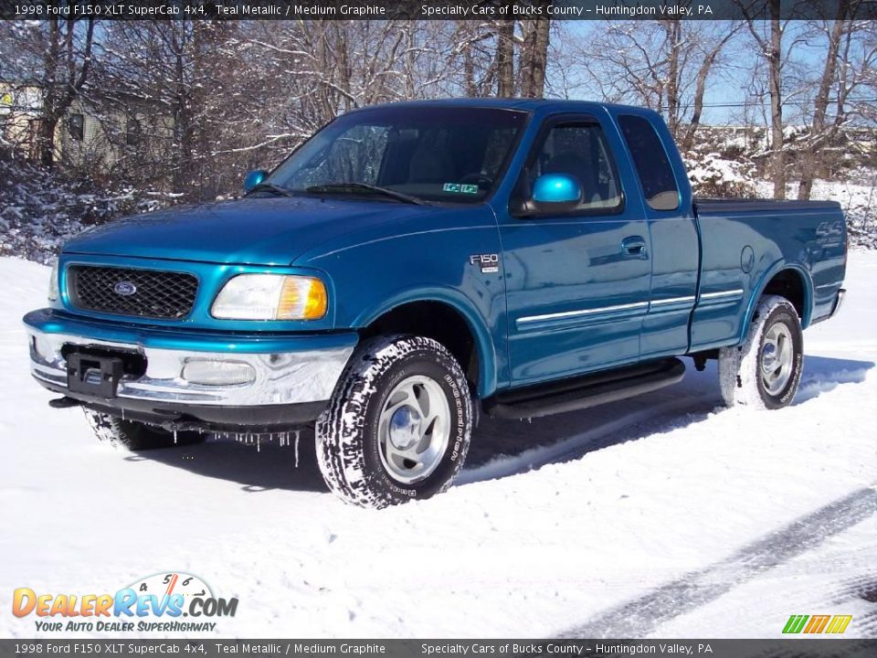 1998 Ford F150 XLT SuperCab 4x4 Teal Metallic / Medium Graphite Photo #18