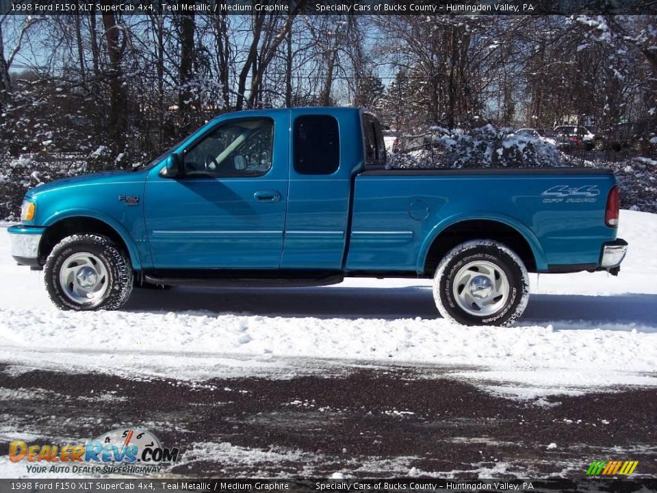 1998 Ford F150 XLT SuperCab 4x4 Teal Metallic / Medium Graphite Photo #21