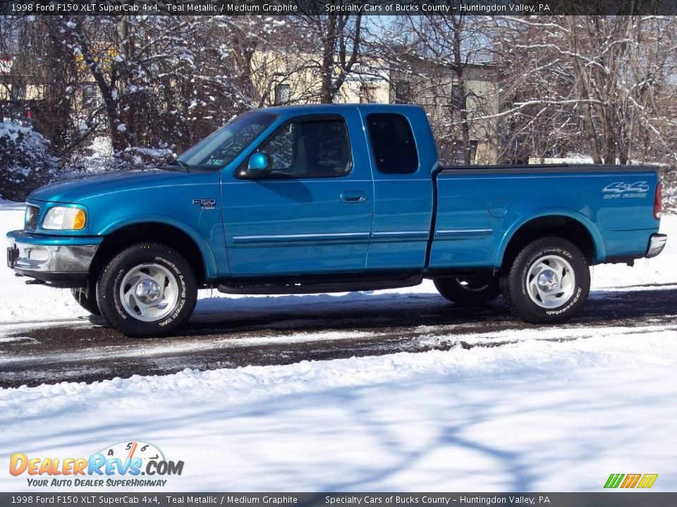 1998 Ford F150 XLT SuperCab 4x4 Teal Metallic / Medium Graphite Photo #25