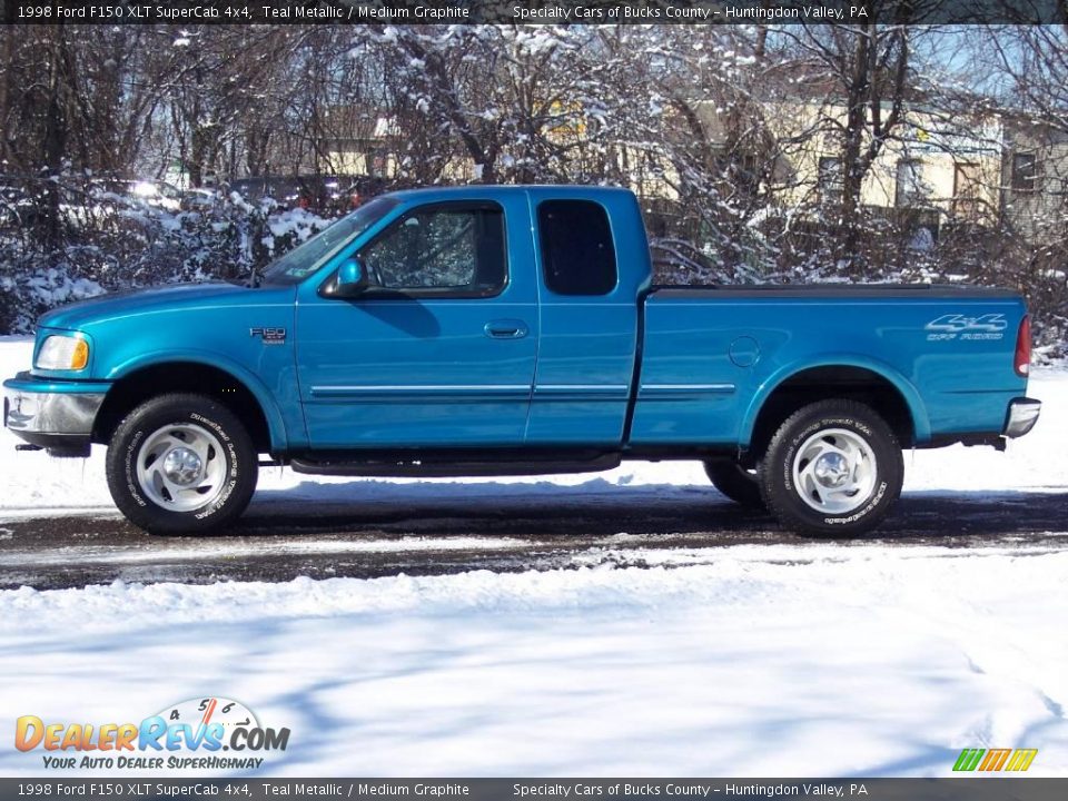 1998 Ford F150 XLT SuperCab 4x4 Teal Metallic / Medium Graphite Photo #26