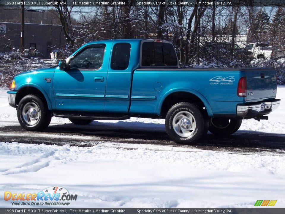 1998 Ford F150 XLT SuperCab 4x4 Teal Metallic / Medium Graphite Photo #28