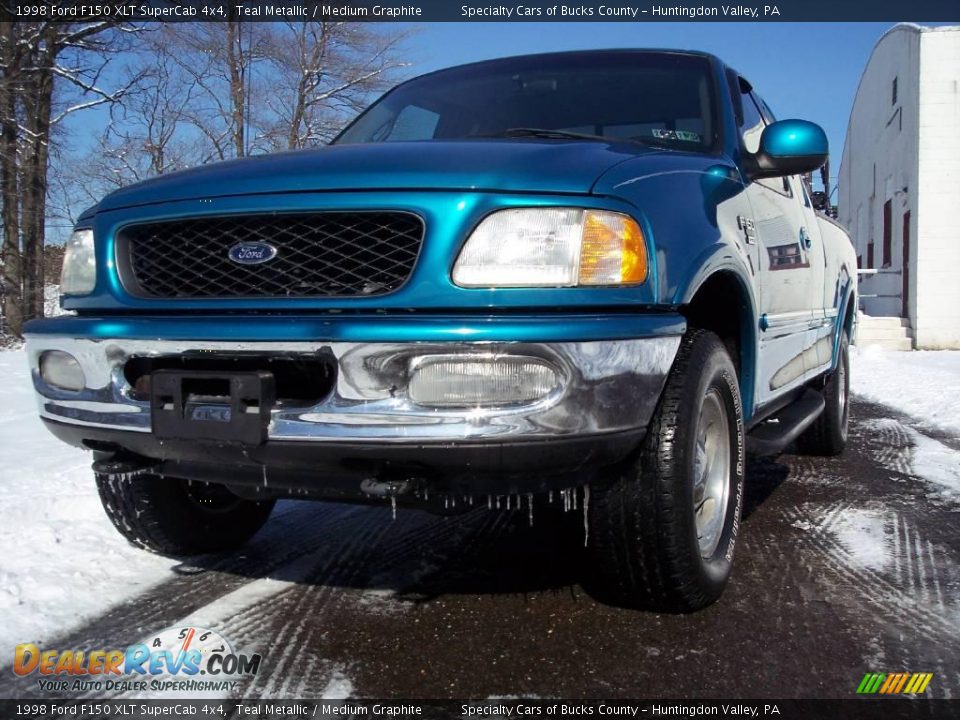 1998 Ford F150 XLT SuperCab 4x4 Teal Metallic / Medium Graphite Photo #33