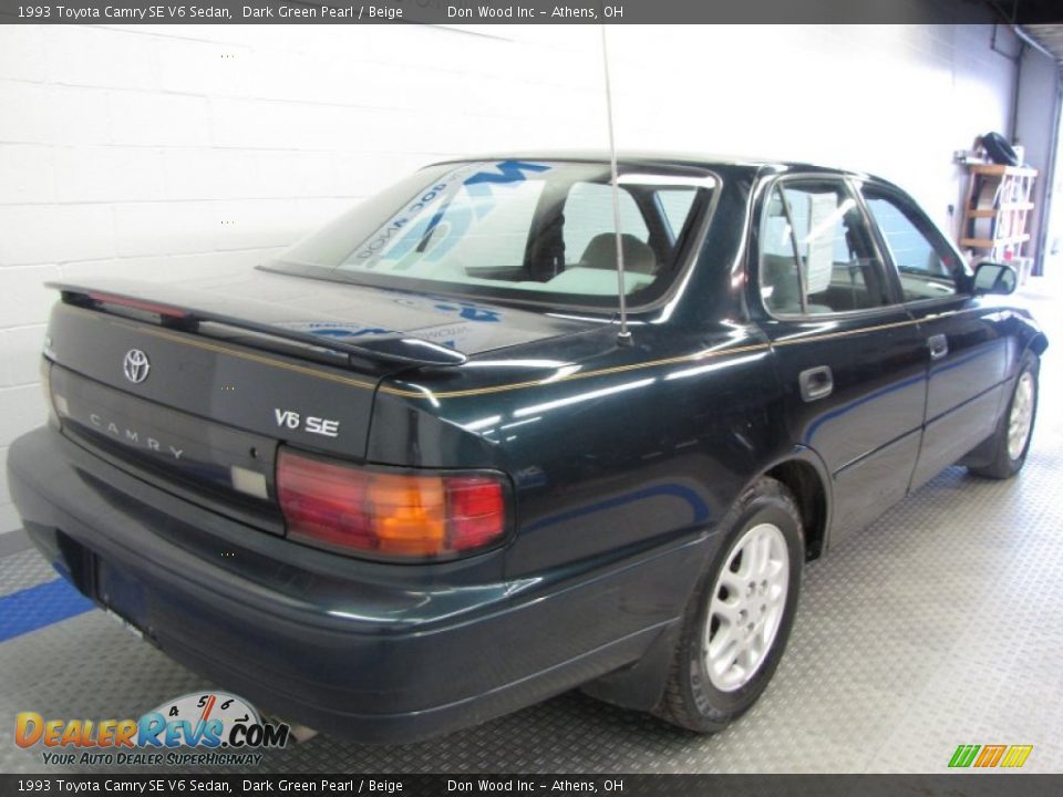 1993 Toyota Camry SE V6 Sedan Dark Green Pearl / Beige Photo #4