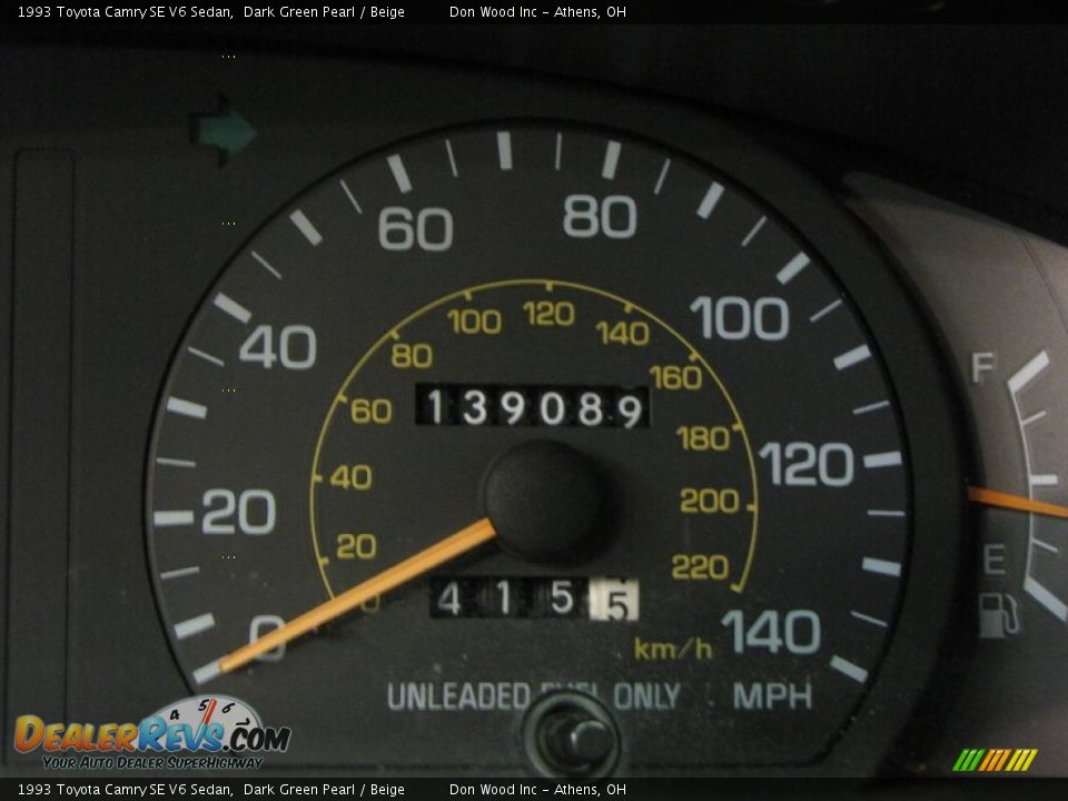 1993 Toyota Camry SE V6 Sedan Dark Green Pearl / Beige Photo #11