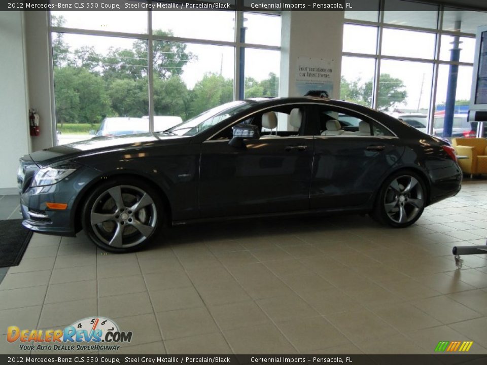 2012 Mercedes-Benz CLS 550 Coupe Steel Grey Metallic / Porcelain/Black Photo #2