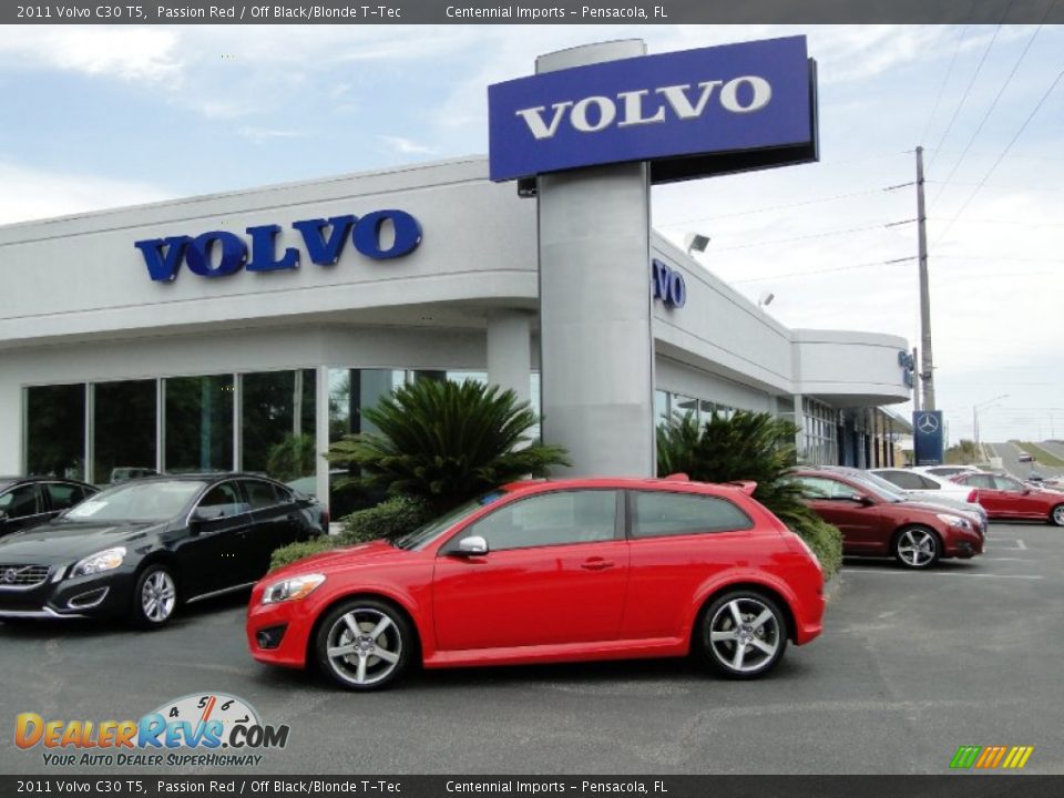 2011 Volvo C30 T5 Passion Red / Off Black/Blonde T-Tec Photo #2