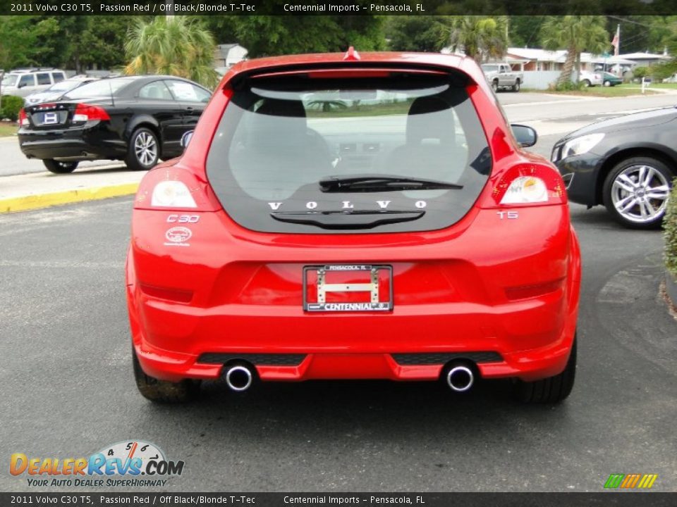 2011 Volvo C30 T5 Passion Red / Off Black/Blonde T-Tec Photo #12