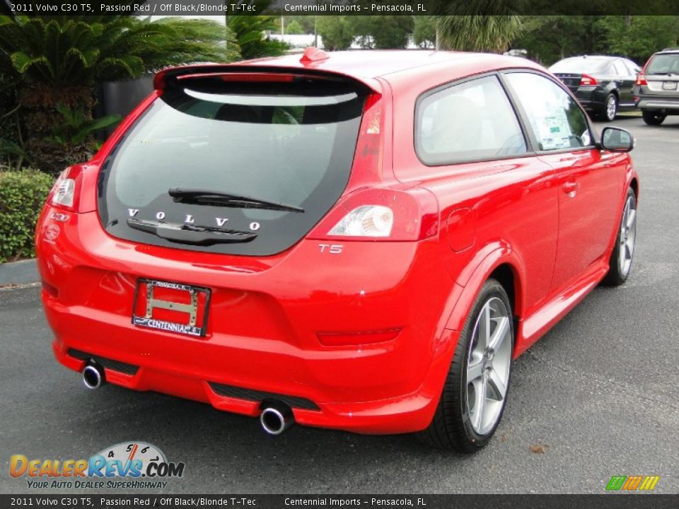 2011 Volvo C30 T5 Passion Red / Off Black/Blonde T-Tec Photo #13