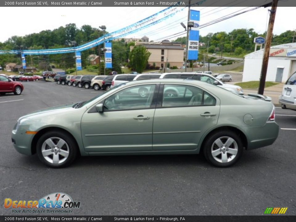 2008 Ford Fusion SE V6 Moss Green Metallic / Camel Photo #4