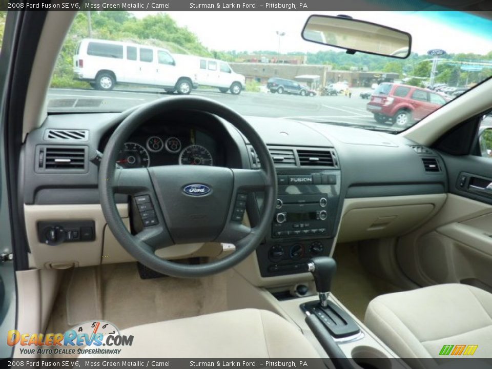 2008 Ford Fusion SE V6 Moss Green Metallic / Camel Photo #9