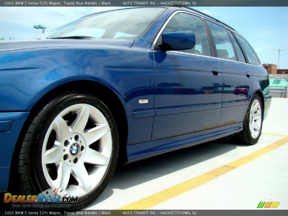 2002 BMW 5 Series 525i Wagon Topaz Blue Metallic / Black Photo #11