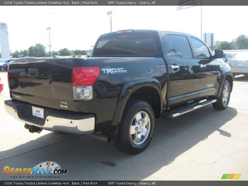 2008 Toyota Tundra Limited CrewMax 4x4 Black / Red Rock Photo #7