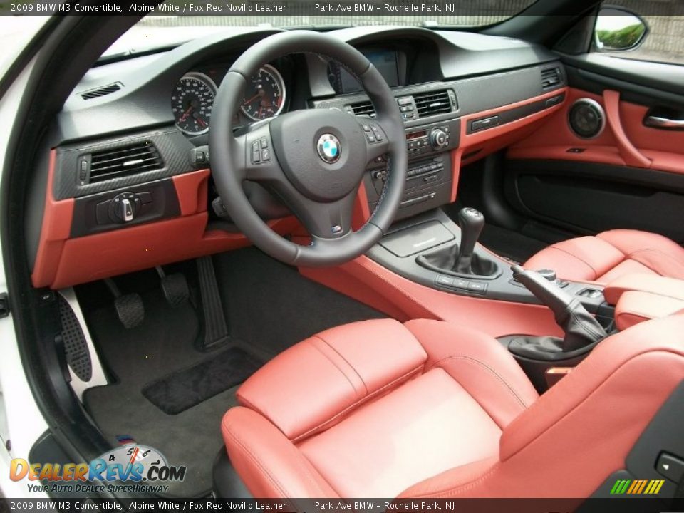 Fox Red Novillo Leather Interior - 2009 BMW M3 Convertible Photo #10