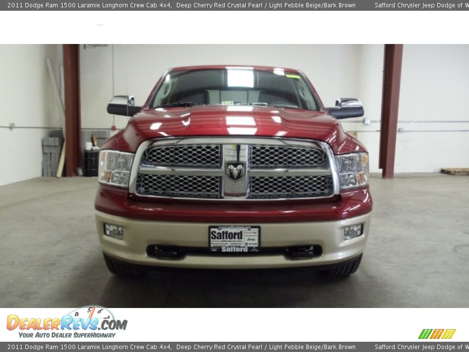 2011 Dodge Ram 1500 Laramie Longhorn Crew Cab 4x4 Deep Cherry Red Crystal Pearl / Light Pebble Beige/Bark Brown Photo #2