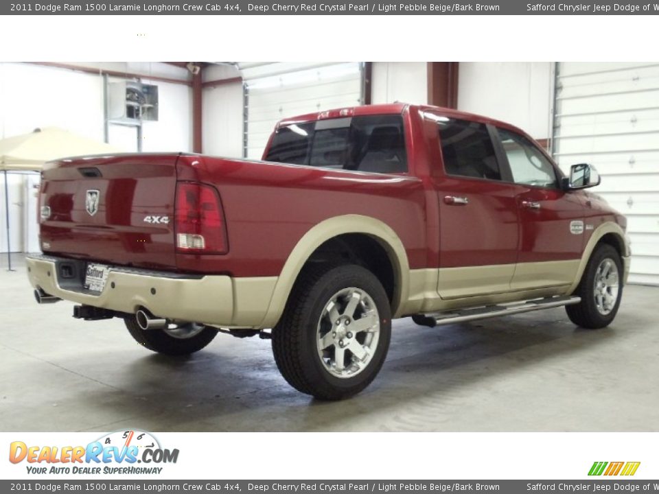 2011 Dodge Ram 1500 Laramie Longhorn Crew Cab 4x4 Deep Cherry Red Crystal Pearl / Light Pebble Beige/Bark Brown Photo #4