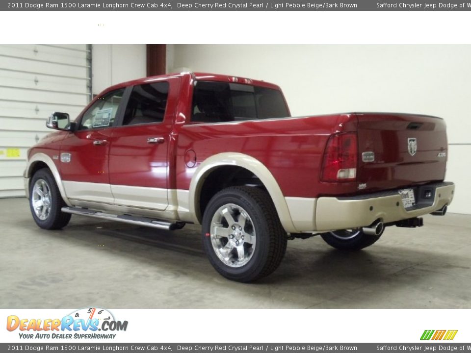 2011 Dodge Ram 1500 Laramie Longhorn Crew Cab 4x4 Deep Cherry Red Crystal Pearl / Light Pebble Beige/Bark Brown Photo #6