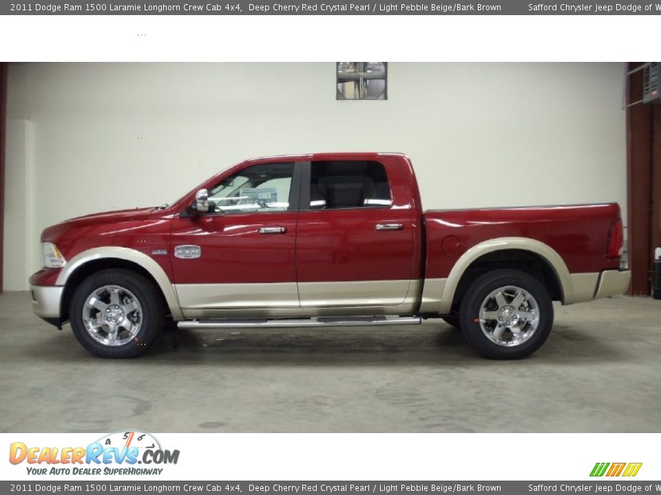 2011 Dodge Ram 1500 Laramie Longhorn Crew Cab 4x4 Deep Cherry Red Crystal Pearl / Light Pebble Beige/Bark Brown Photo #7