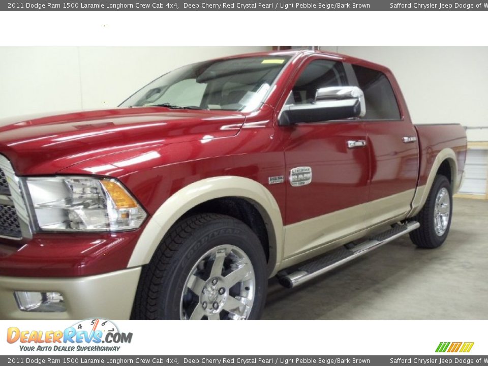 2011 Dodge Ram 1500 Laramie Longhorn Crew Cab 4x4 Deep Cherry Red Crystal Pearl / Light Pebble Beige/Bark Brown Photo #8