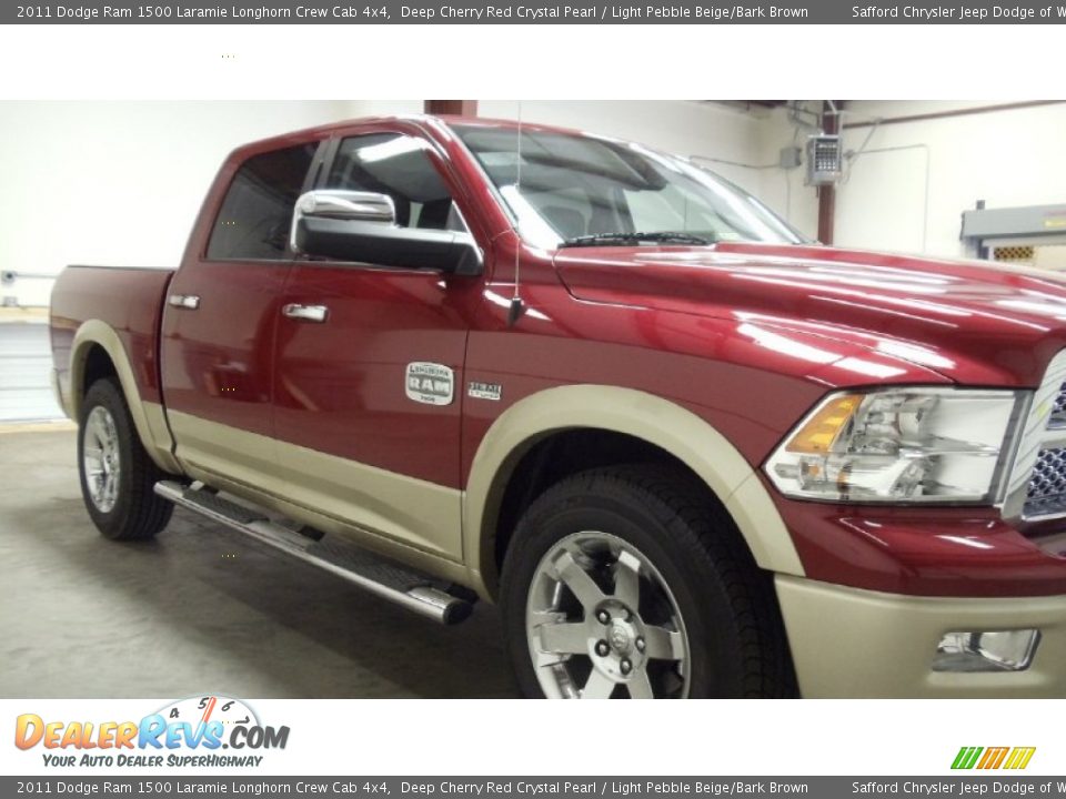 2011 Dodge Ram 1500 Laramie Longhorn Crew Cab 4x4 Deep Cherry Red Crystal Pearl / Light Pebble Beige/Bark Brown Photo #9