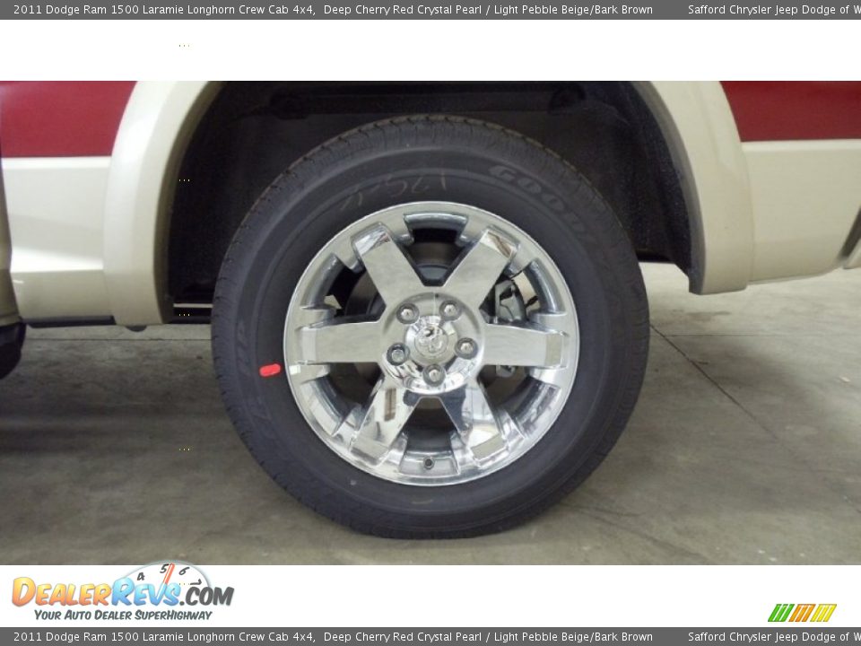 2011 Dodge Ram 1500 Laramie Longhorn Crew Cab 4x4 Deep Cherry Red Crystal Pearl / Light Pebble Beige/Bark Brown Photo #34