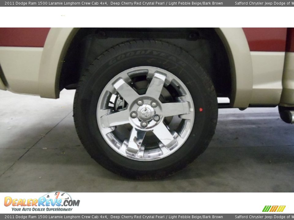 2011 Dodge Ram 1500 Laramie Longhorn Crew Cab 4x4 Deep Cherry Red Crystal Pearl / Light Pebble Beige/Bark Brown Photo #35