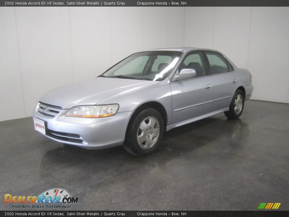 2002 Honda Accord EX V6 Sedan Satin Silver Metallic / Quartz Gray Photo #1