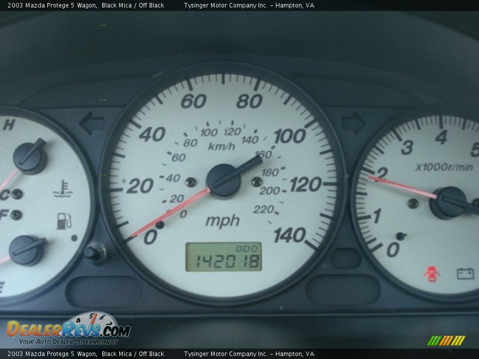 2003 Mazda Protege 5 Wagon Black Mica / Off Black Photo #13