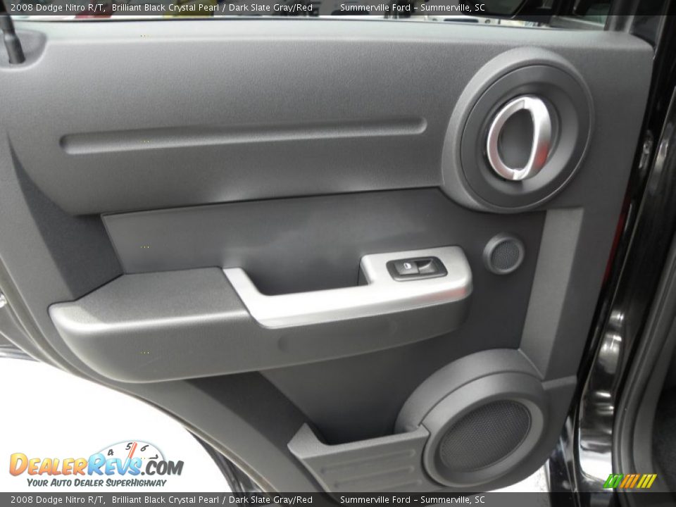 2008 Dodge Nitro R/T Brilliant Black Crystal Pearl / Dark Slate Gray/Red Photo #8