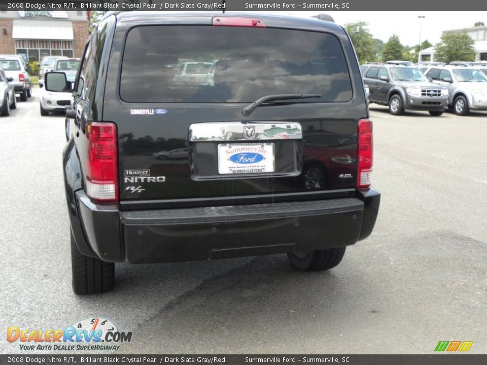 2008 Dodge Nitro R/T Brilliant Black Crystal Pearl / Dark Slate Gray/Red Photo #15