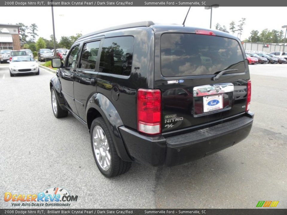 2008 Dodge Nitro R/T Brilliant Black Crystal Pearl / Dark Slate Gray/Red Photo #17