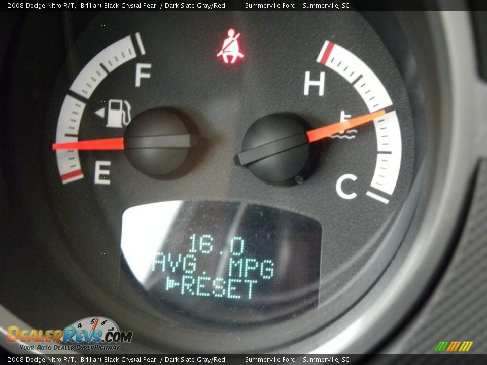 2008 Dodge Nitro R/T Brilliant Black Crystal Pearl / Dark Slate Gray/Red Photo #26