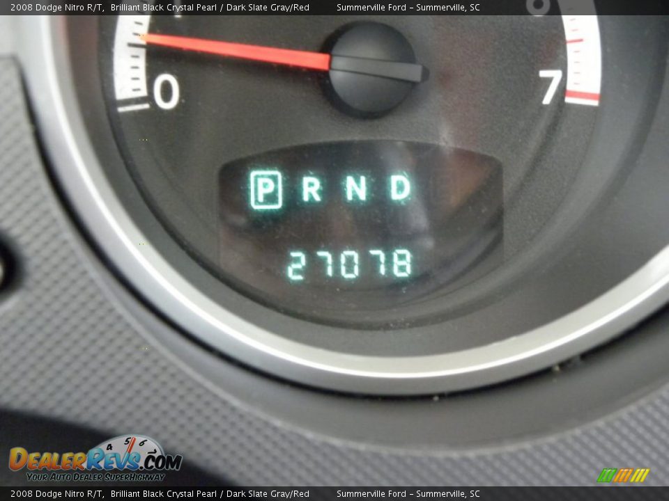2008 Dodge Nitro R/T Brilliant Black Crystal Pearl / Dark Slate Gray/Red Photo #27