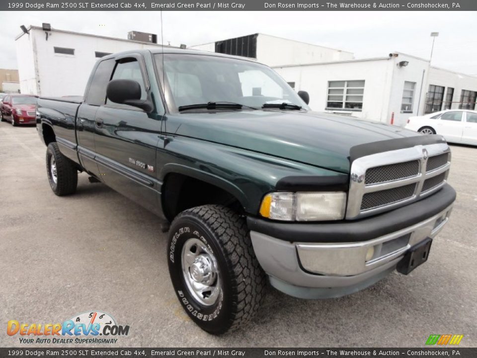 1999 Dodge Ram 2500 SLT Extended Cab 4x4 Emerald Green Pearl / Mist Gray Photo #4