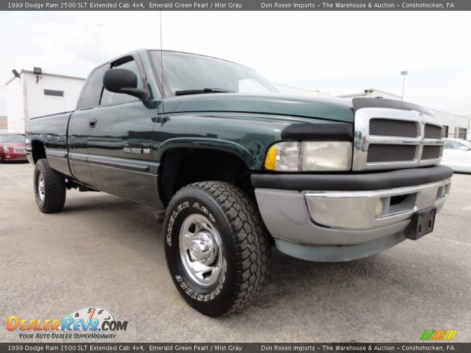 1999 Dodge Ram 2500 SLT Extended Cab 4x4 Emerald Green Pearl / Mist Gray Photo #5